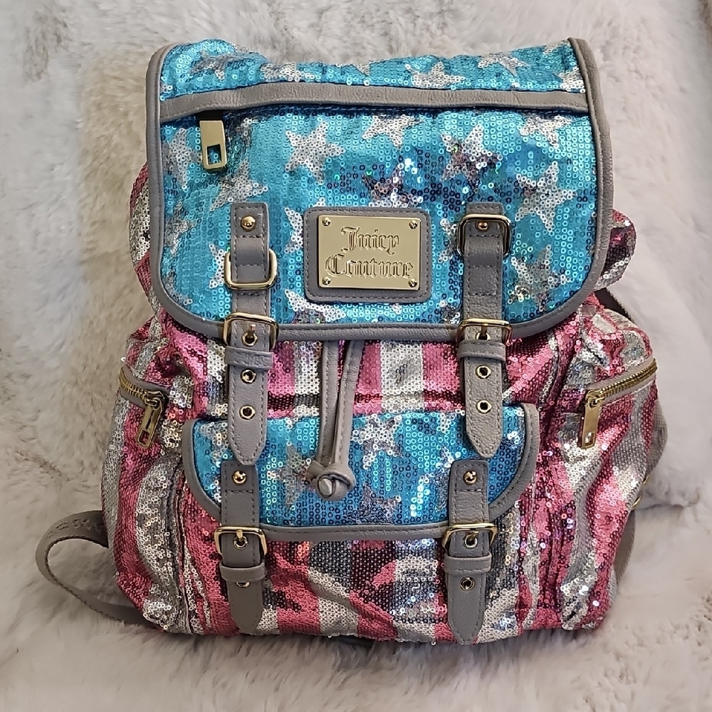 Juicy Couture Blue and Pink Vintage Backpack